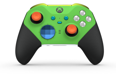 Xbox Elite ワイヤレスコントローラー シリーズ 2 - Core - Body: Velocity Green + Rubberized Grips, D-pad: Facet, Photon Blue (Metal), Back: Robot White + Rubberized Grips