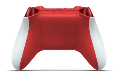 Controller with Robot White body, Oxide Red (Metallic) D-pad, and Pulse Red thumbsticks - back view