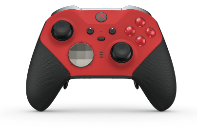 Xbox Elite Wireless Controller Series 2 - Core - Body: Pulse Red + Rubberised Grips, D-pad: Facet, Bright Silver (Metal), Back: Carbon Black + Rubberised Grips