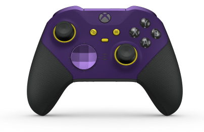 Xbox Elite Wireless Controller Series 2 - Core - Telo: Astral Purple + pogumované rukoväti, Smerový ovládač: Fazeta, astrálna fialová (kov), Zadná strana: Carbon Black + pogumované rukoväti