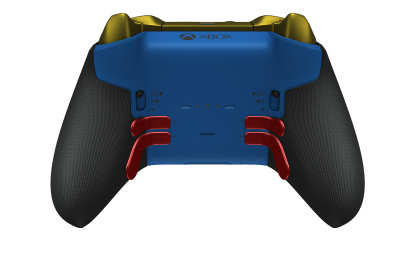 Manette sans fil Xbox Elite Series 2 - Core - Corpo: Vermelho Forte + Pegas em Borracha, Botão Direcional: Faceta, Azul Elétrico (Metal), Traseira: Azul Choque + Pegas em Borracha