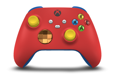 Xbox ワイヤレス コントローラー - Body: Pulse Red, D-Pads: Soft Orange (Metallic), Thumbsticks: Lighting Yellow