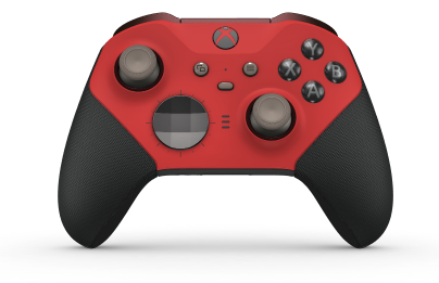Xbox Elite Wireless Controller Series 2 - Core - Body: Pulse Red + Rubberized Grips, D-pad: Facet, Storm Gray (Metal), Back: Carbon Black + Rubberized Grips