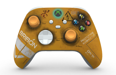 Xbox Wireless Controller - 本体: Croydon 4, 方向パッド: ロボット ホワイト, サムスティック: ソフト オレンジ