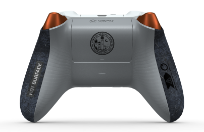 Xbox Wireless Controller - 本体: Croydon 4, 方向パッド: ロボット ホワイト, サムスティック: ソフト オレンジ