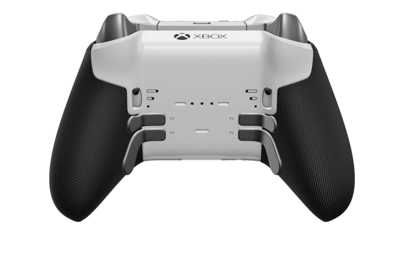 Xbox Elite Wireless Controller Series 2 - Core - Corps: Carbon Black + poignées caoutchoutées, BMD: À facettes, Bright Silver (métal), Arrière: Robot White + poignées caoutchoutées