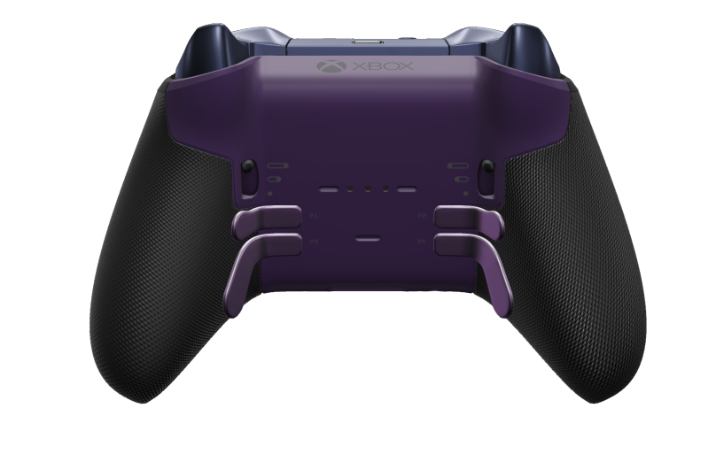 Xbox Elite Wireless Controller Series 2 - Core - Text: Astral Purple + gummierte Griffe, D-Pad: Facettiert, Glacier Blue (Metall), Zurück: Astral Purple + gummierte Griffe