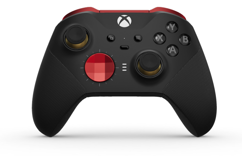 Xbox Elite Wireless Controller Series 2 - Core - Behuizing voorzijde: Carbonzwart + rubberen handvatten, D-pad: Facet, Pulse Red (Metal), Behuizing achterzijde: Carbonzwart + rubberen handvatten