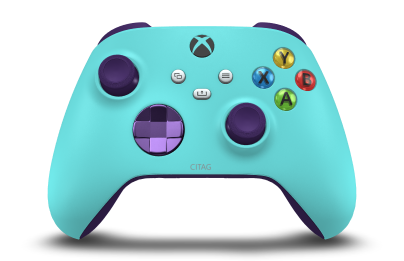 Xbox Wireless Controller - Body: Glacier Blue, D-Pads: Astral Purple (Metallic), Thumbsticks: Astral Purple