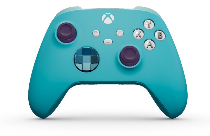 Xbox Wireless Controller - Hoofdtekst: Libelleblauw, D-Pads: Mineraalblauw (metallic), Duimsticks: Astral Purple
