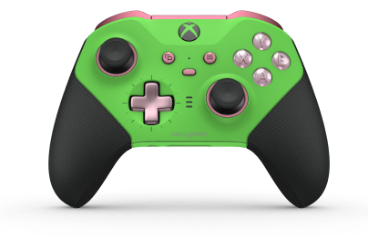 Xbox Elite Wireless Controller Series 2 - Core - Body: Velocity Green + Rubberized Grips, D-pad: Cross, Soft Pink (Metal), Back: Velocity Green + Rubberized Grips