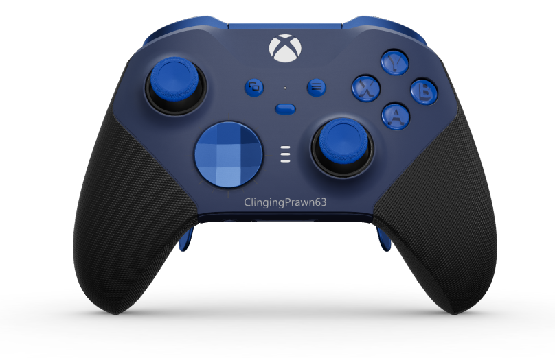 Xbox Elite Wireless Controller Series 2 - Core - Body: Midnight Blue + Rubberized Grips, D-pad: Facet, Photon Blue (Metal), Back: Midnight Blue + Rubberized Grips