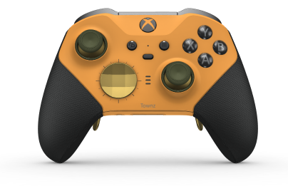 Xbox Elite Wireless Controller Series 2 - Core - Behuizing voorzijde: Zacht oranje + rubberen handvatten, D-pad: Facet, Gold Matte (Metal), Behuizing achterzijde: Zacht oranje + rubberen handvatten