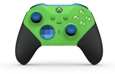 Xbox Elite Wireless Controller Series 2 - Core - Body: Velocity Green + Rubberized Grips, D-pad: Facet, Photon Blue (Metal), Back: Velocity Green + Rubberized Grips