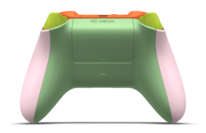 Xbox 無線控制器 - Hoofdtekst: Zachtroze, D-Pads: Elektrische volt, Duimsticks: Zest-oranje