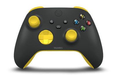 Comando Sem Fios Xbox - Body: Carbon Black, D-Pads: Lighting Yellow, Thumbsticks: Lighting Yellow