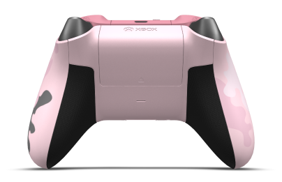 Controller with Sandglow Camo body, Retro Pink (Metallic) D-pad, and Retro Pink thumbsticks - back view
