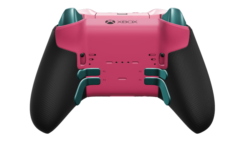Xbox Elite Wireless Controller Series 2 - Core - Body: Deep Pink + Rubberized Grips, D-pad: Cross, Glacier Blue (Metal), Back: Deep Pink + Rubberized Grips