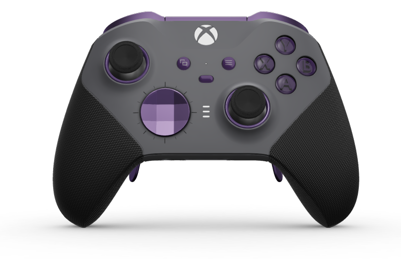 Xbox Elite Wireless Controller Series 2 - Core - Body: Storm Gray + Rubberised Grips, D-pad: Faceted, Astral Purple (Metal), Back: Storm Gray + Rubberised Grips