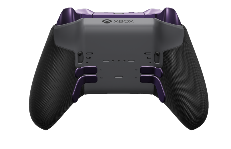 Xbox Elite Wireless Controller Series 2 - Core - Body: Storm Gray + Rubberised Grips, D-pad: Faceted, Astral Purple (Metal), Back: Storm Gray + Rubberised Grips