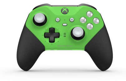 Xbox Elite Wireless Controller Series 2 - Core - Body: Velocity Green + Rubberized Grips, D-pad: Cross, Carbon Black (Metal), Back: Velocity Green + Rubberized Grips