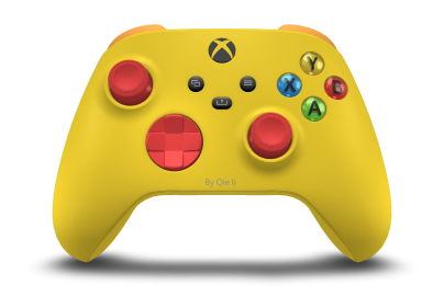 Xbox Wireless Controller - Body: Lighting Yellow, D-Pads: Pulse Red, Thumbsticks: Pulse Red