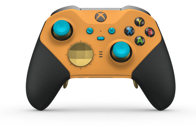 Xbox Elite Wireless Controller Series 2 - Core - Body: Soft Orange + Rubberized Grips, D-pad: Facet, Gold Matte (Metal), Back: Soft Orange + Rubberized Grips