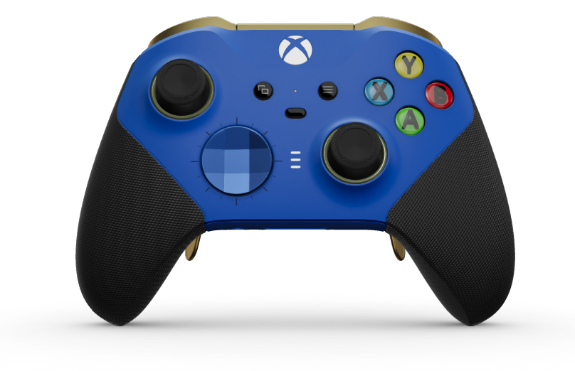 Xbox Elite Wireless Controller Series 2 - Core - Behuizing voorzijde: Shockblauw + rubberen handvatten, D-pad: Facet, Photon Blue (Metal), Behuizing achterzijde: Shockblauw + rubberen handvatten