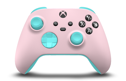 Xbox Wireless Controller - Corpo: Rosa suave, Botões Direcionais: Azul Glaciar, Manípulos Analógicos: Azul Glaciar