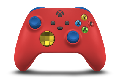 Xbox Wireless Controller - Cuerpo: Rojo radiante, Crucetas: Amarillo intenso (metálico), Palancas de mando: Azul brillante