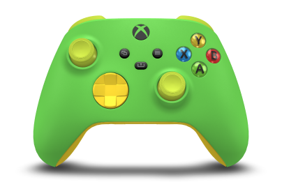 Xbox Wireless Controller - 機身: 疾速綠, 方向鍵: Lighting Yellow, 搖桿: 電擊黃