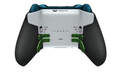 Xbox Elite Wireless Controller Series 2 - Core - Body: Robot White + Rubberized Grips, D-pad: Cross, Velocity Green (Metal), Back: Robot White + Rubberized Grips