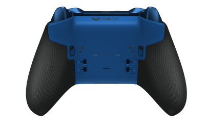 Xbox Elite Wireless Controller Series 2 - Core - Behuizing voorzijde: Carbonzwart + rubberen handvatten, D-pad: Cross, Pulse Red (Metal), Behuizing achterzijde: Shockblauw + rubberen handvatten