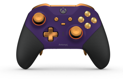 Xbox Elite Wireless Controller Series 2 - Core - Body: Astral Purple + Rubberized Grips, D-pad: Cross, Soft Orange (Metal), Back: Astral Purple + Rubberized Grips