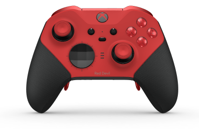 Bezprzewodowy kontroler Xbox Elite Series 2 — Core - Body: Pulse Red + Rubberised Grips, D-pad: Facet, Carbon Black (Metal), Back: Carbon Black + Rubberised Grips