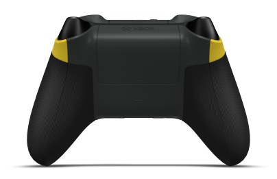 Controller with Lighting Yellow body, Ash Gray (Metallic) D-pad, and Carbon Black thumbsticks - back view