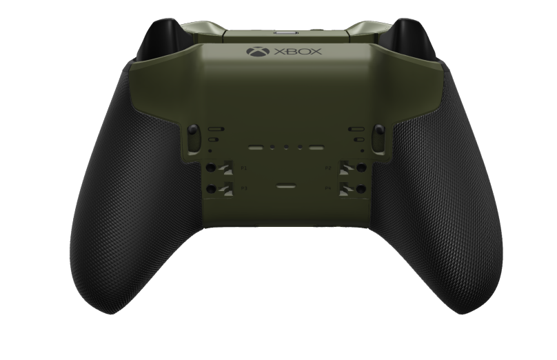 Xbox Elite Wireless Controller Series 2 - Core - Behuizing voorzijde: Nachtelijk groen + rubberen handvatten, D-pad: Gefacetteerd, carbonzwart (metaal), Behuizing achterzijde: Nachtelijk groen + rubberen handvatten