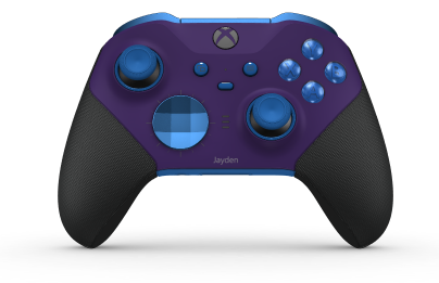 Xbox Elite Wireless Controller Series 2 - Core - Hus: Astral Purple + Rubberized Grips, D-pad: Overflate, Fotonblå (metall), Tilbake: Shock Blue + Rubberized Grips
