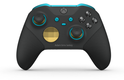 Xbox Elite Wireless Controller Series 2 - Core - Body: Carbon Black + Rubberized Grips, D-pad: Facet, Gold Matte (Metal), Back: Carbon Black + Rubberized Grips