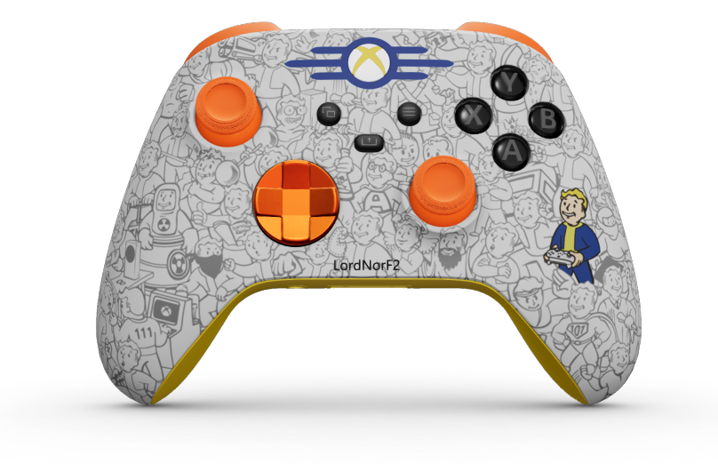 Xbox Wireless Controller - Body: Fallout, D-Pads: Zest Orange (Metallic), Thumbsticks: Zest Orange