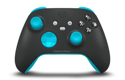 Xbox 無線控制器 - Body: Carbon Black, D-Pads: Dragonfly Blue, Thumbsticks: Dragonfly Blue