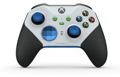 Xbox Elite Wireless Controller Series 2 - Core - Body: Robot White + Rubberized Grips, D-pad: Facet, Photon Blue (Metal), Back: Shock Blue + Rubberized Grips