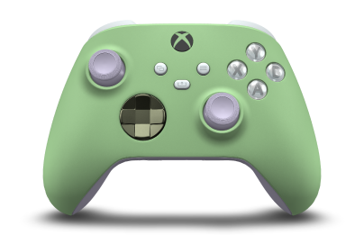 Xbox Wireless Controller - Corpo: Verde suave, Botões Direcionais: Verde Noturno (Metálico), Manípulos Analógicos: Roxo suave