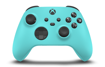 Controller with Glacier Blue body, Carbon Black D-pad, and Carbon Black thumbsticks - front view