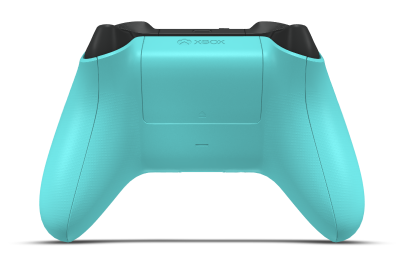 Controller with Glacier Blue body, Carbon Black D-pad, and Carbon Black thumbsticks - back view