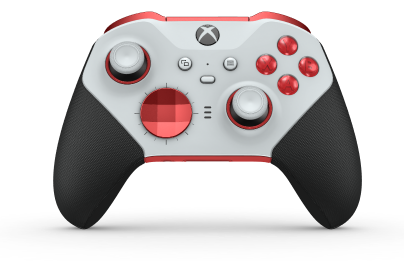 Xbox Elite Wireless Controller Series 2 – Core - Body: Robot White + Rubberized Grips, D-pad: Facet, Pulse Red (Metal), Back: Pulse Red + Rubberized Grips