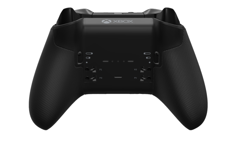 Xbox Elite Wireless Controller Series 2 - Core - Corps: Carbon Black + poignées caoutchoutées, BMD: À facettes, Carbon Black (métal), Arrière: Carbon Black + poignées caoutchoutées
