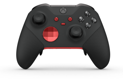 Trådløs Xbox Elite-controller Series 2 – Core - Body: Carbon Black + Rubberized Grips, D-pad: Facet, Pulse Red (Metal), Back: Pulse Red + Rubberized Grips