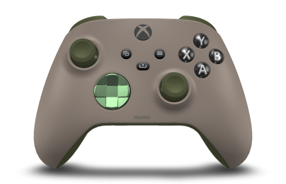 Xbox Wireless Controller - 몸체: 데저트 탠, 방향 패드: 소프트 그린(메탈릭), 엄지스틱: 녹터널 그린