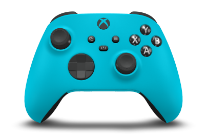 Xbox Wireless Controller - Brödtext: Dragonfly Blue, Styrknappar: Kolsvart, Styrspakar: Kolsvart